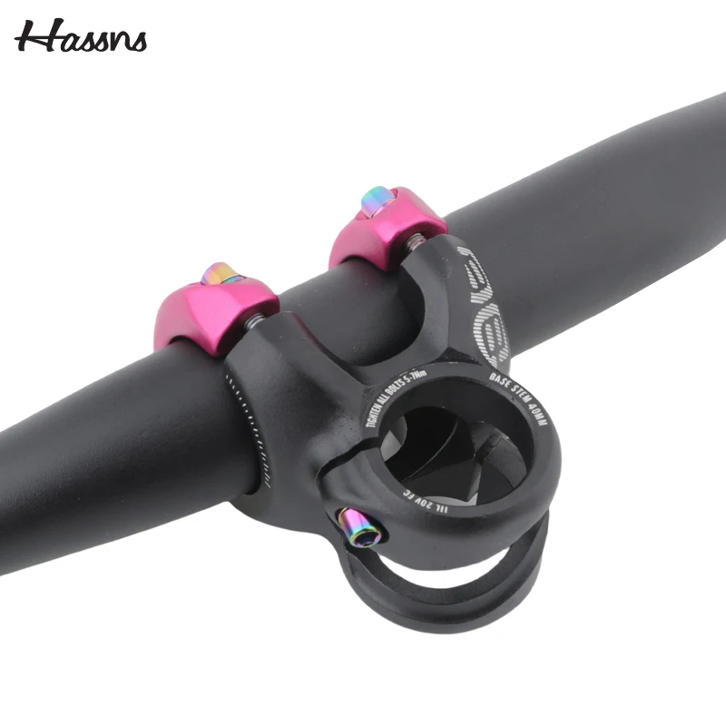 HASSNS DH40 Mtb Power Bicycle Handlebar Table Stem Riser 28.6*31.8/35*40MM Road Bike Mountain Bridge Short Power Cycling Stem