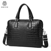SCHLATUM Genuine Leather Crocodile Grain Briefcases Hard For Men 15.6 Inch Laptop Briefcase Bags Computer Bag Luxury Handbags 1