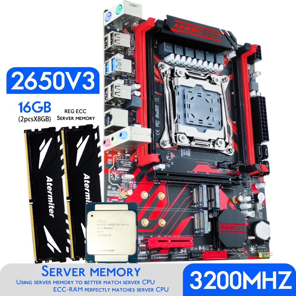 Atermiter X99 D4 Ddr4 Motherboard Set With Xeon E5 2650 V3 Lga20113