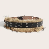 Ceinture de luxe en fausse fourrure Y2k, sous-culture, rétro, en peluche, chaîne de taille, Imitation fourrure, joint de taille, ceinture Sexy pour fille, automne hiver 4