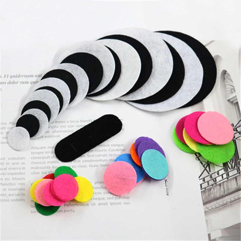 

1000PCS 1.5cm 2cm 2.5cm 3.0cm White Round Felt pads for DIY Hairbands accessories Black Non-woven Circles Patches Appliques