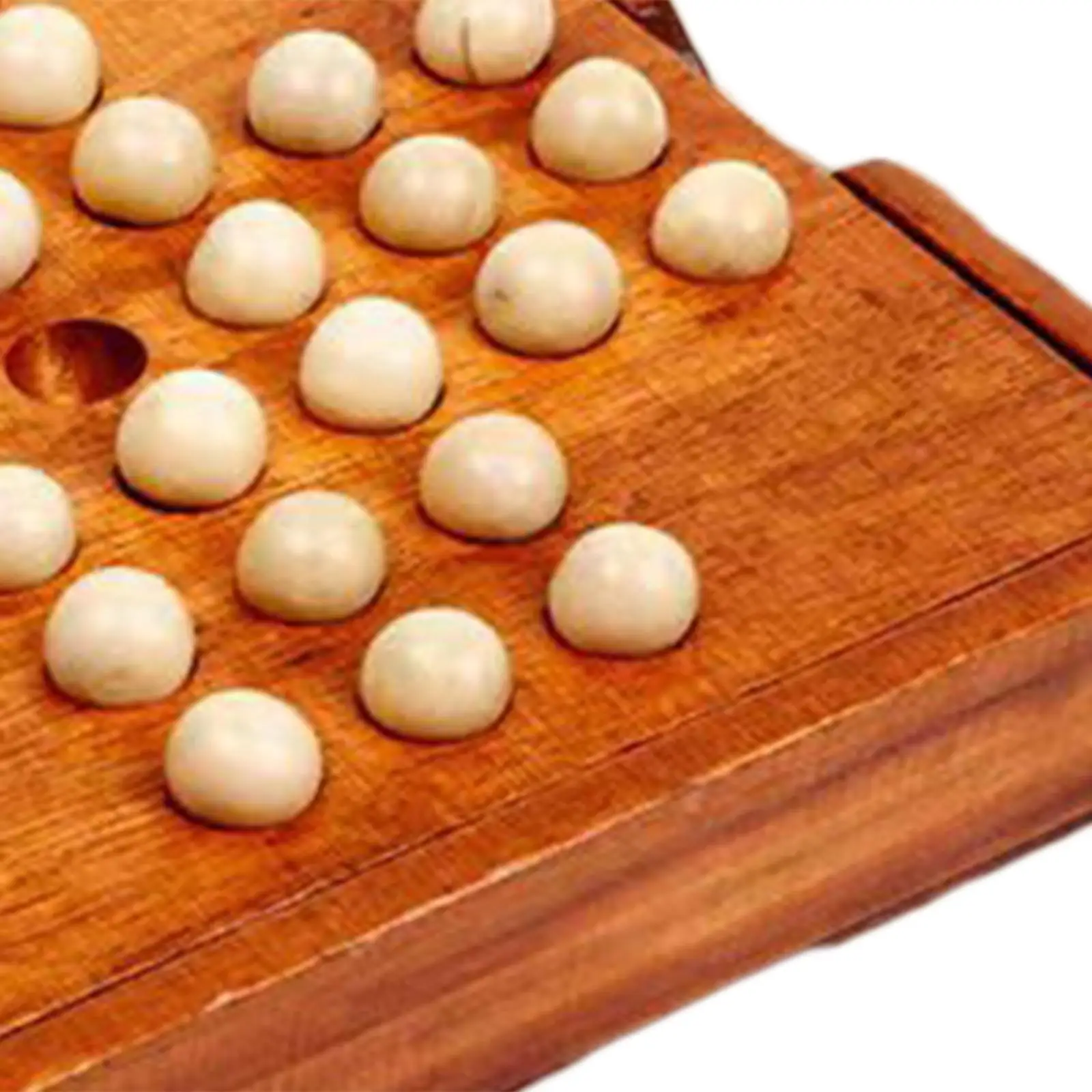 Peg Solitaire Board Game 32 Pegs Chess Brain Teaser Puzzles Office Decor Kids Wood Educational Family Game Solo Board