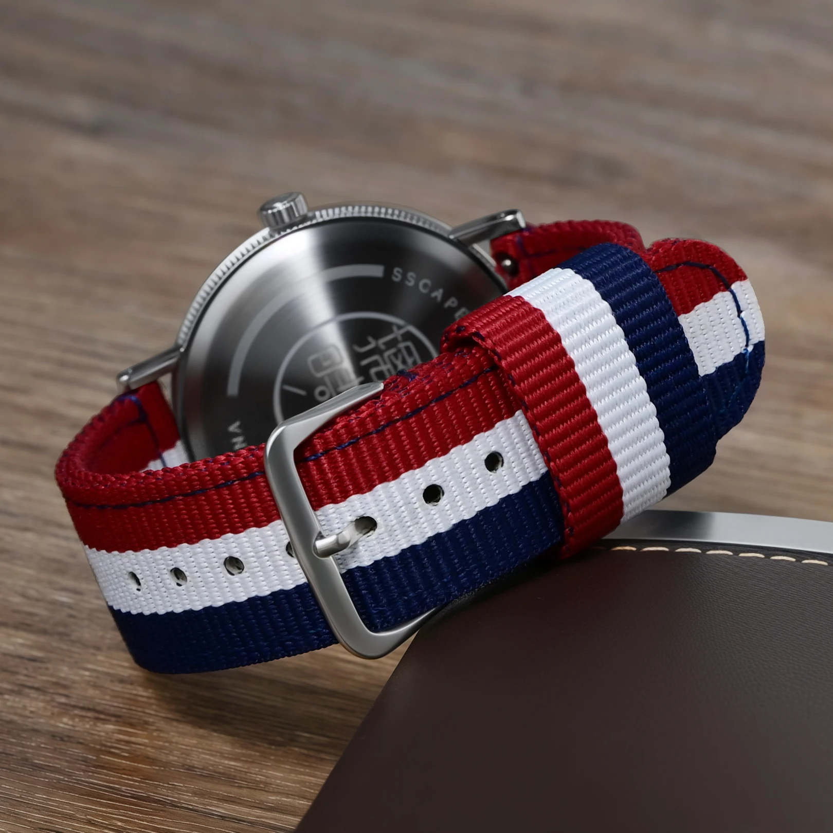 Enhanced Intercolor Striped Quick Release Nylon Watch Strap