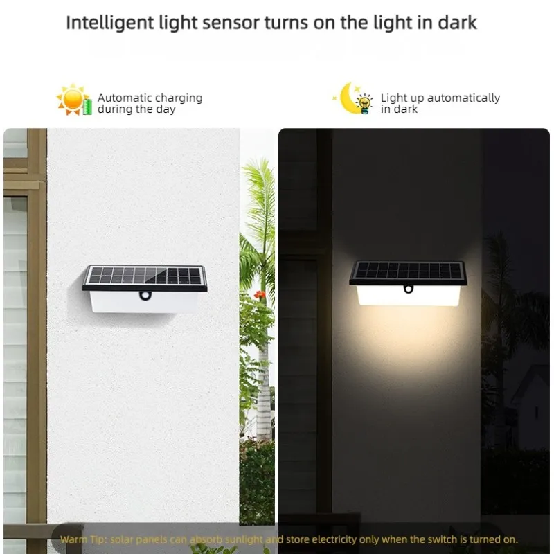 LED 모션 센서 태양광 조명, 정원용 야외 태양광 조명, 방수 태양광 발전 LED 야외 조명, 벽 램프