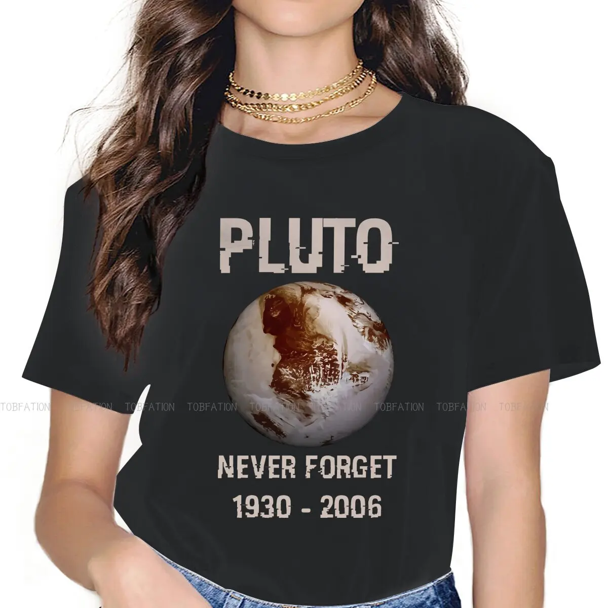 Non Dimenticare Mai 1930-2006 Maglietta Da Donna Vintage Pluto Planet Ladies Tees Harajuku Cotton Tops Graphic Tshirt 5Xl Loose Fashion