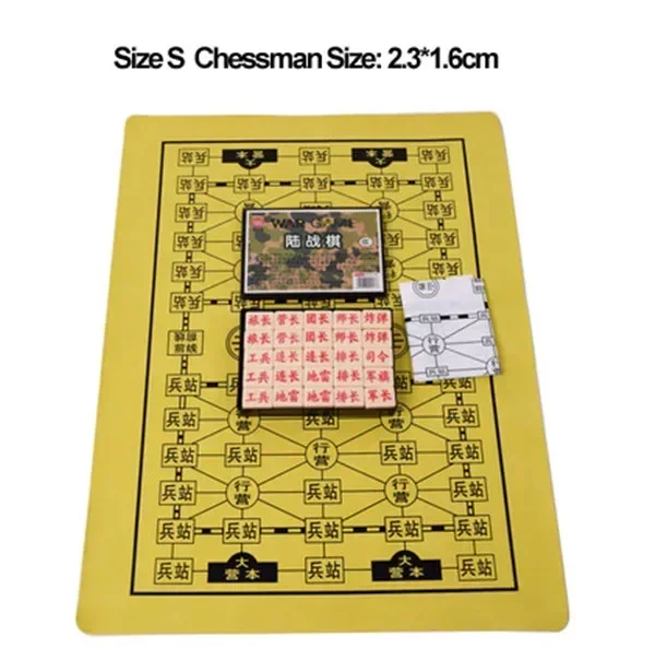 Classic War Board Game Junqi Chess Backgammon Land Battle Combat Kriegspiel  PU Leather Chessboard High Quality Solid Chessman