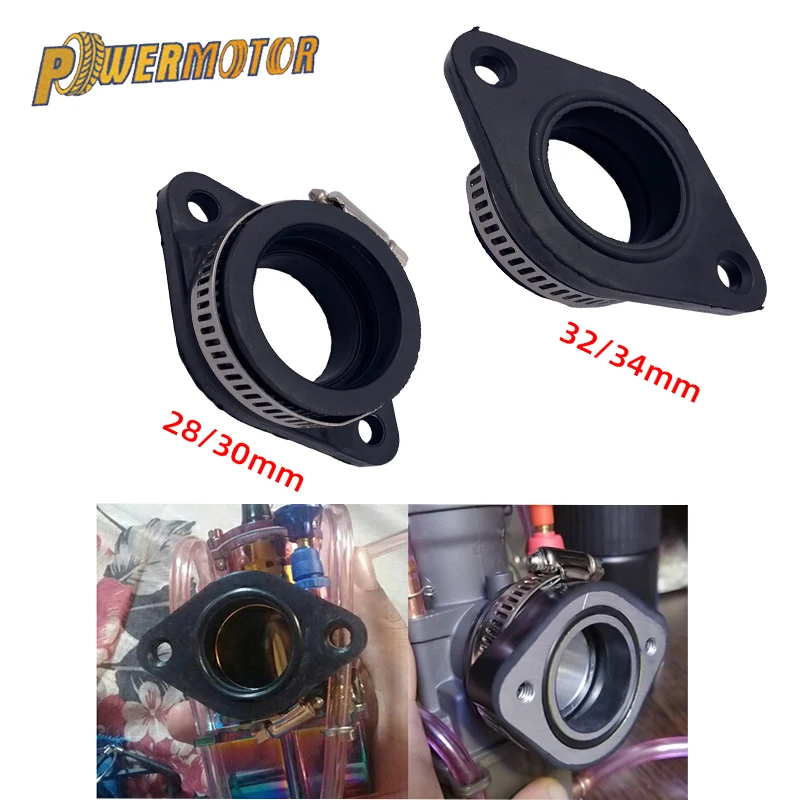 Motorcycle Carburetor Adapter Inlet Intake Pipe Rubber Mat For KOSO OKO Mikuni PWK 28/30mm 32/34mm Fit On110-160cc Enging |