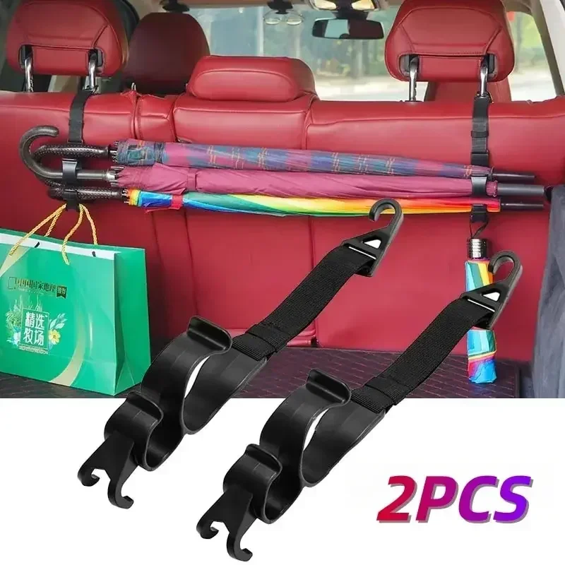2Pcs NEW Car Back Seat Hook Multi-function Rear Seat Headrest Hanging Hook Adjustable Mount Seat Back Storage Hook