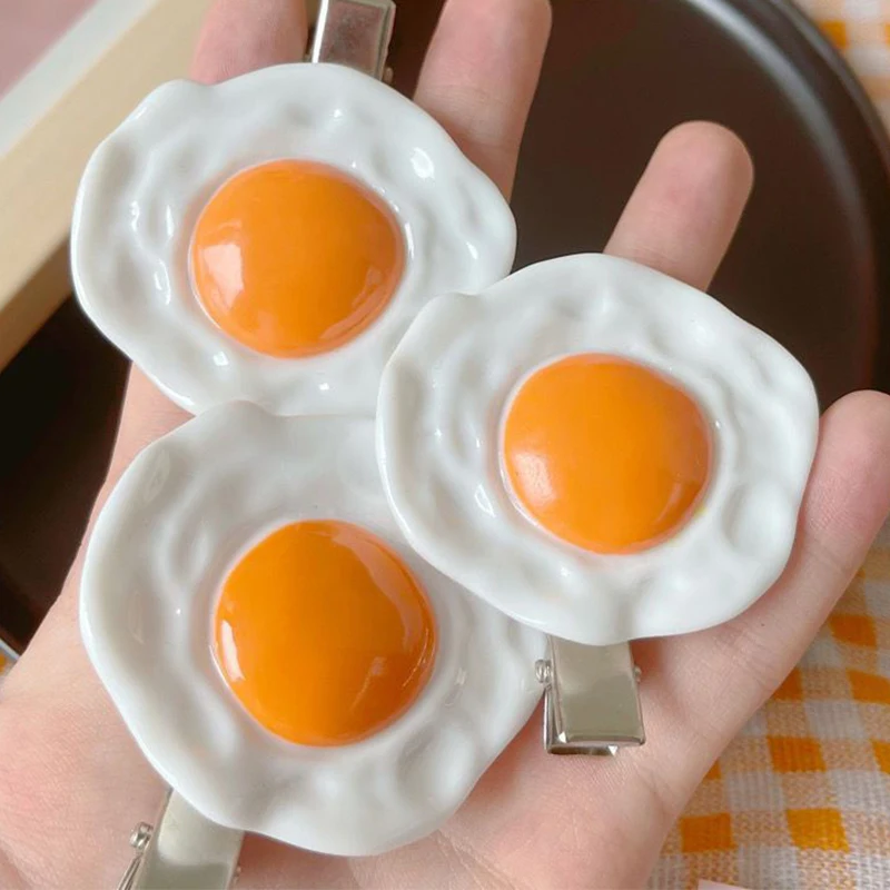 White Fried Egg Omelette Women & Kids Headwear Barrettes Hairgrips Hair Clips & Pins Bobby Pins Elastic Bands Ponytail Holders