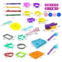 Play Dough Mold Tools For Toddlers Creative Noodles Maker Plate Knife Fork Shape Cutter Plasticine Clay Kitchen Kits Kids Toys 2