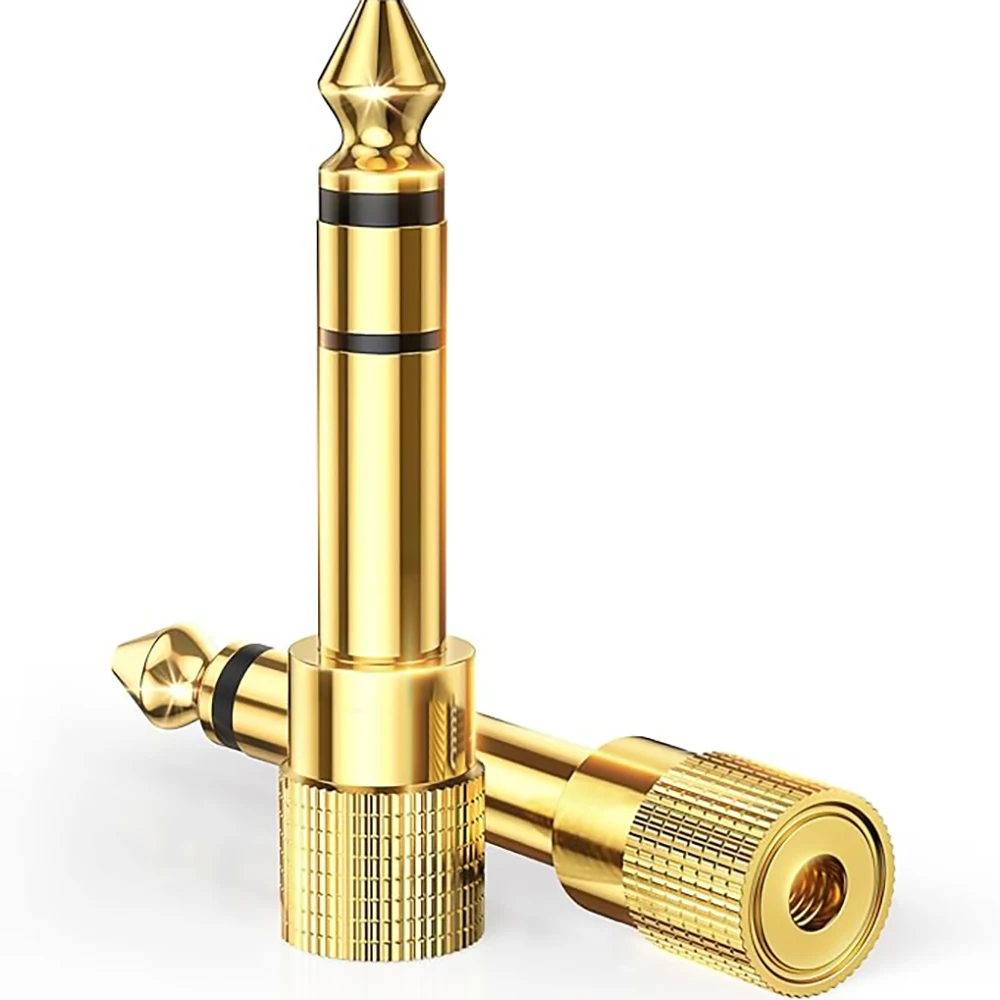 Stereo Audio Jack Adapter, 6.35mm to 3.5mm for Headphones, Speakers, and Instruments