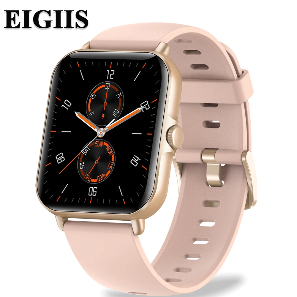 

Смарт-часы EIGIIS для мужчин и женщин с функцией Bluetooth, пульсометром, оксиметром, фитнес-трекером, водонепроницаемые спортивные женские Смарт-часы