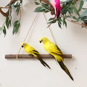 Simulation Bird Parrot Ornaments Artificial Handmade Fake Parrot Balcony Outdoor Courtyard Decorations Garden Landscape Decor