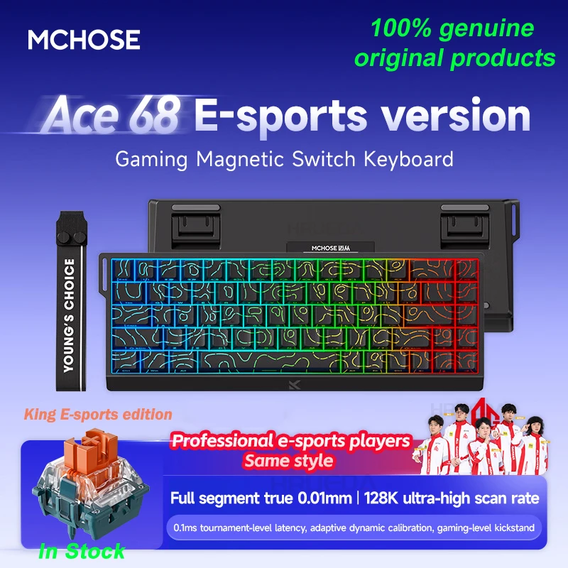 Mchose Ace68 Pro Mechanical Keyboard Rt0.01 8k Wired Magnetic Switch 8k Polling Rate Esports Customized Gaming Keyboard Gifts