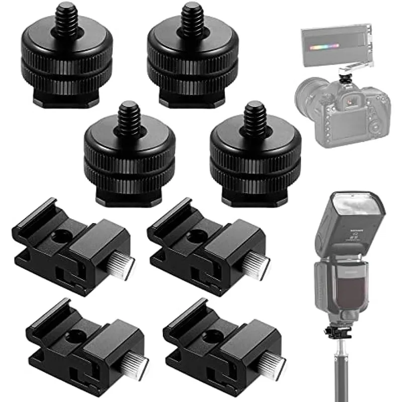 

8pcs 1/4" Cold Shoe Mount,Hot Shoe Flash Stand Adapter for DSLR Camera Rig,Camera Hot Shoe Mount Adapter,Speedlight Shoe Mounts