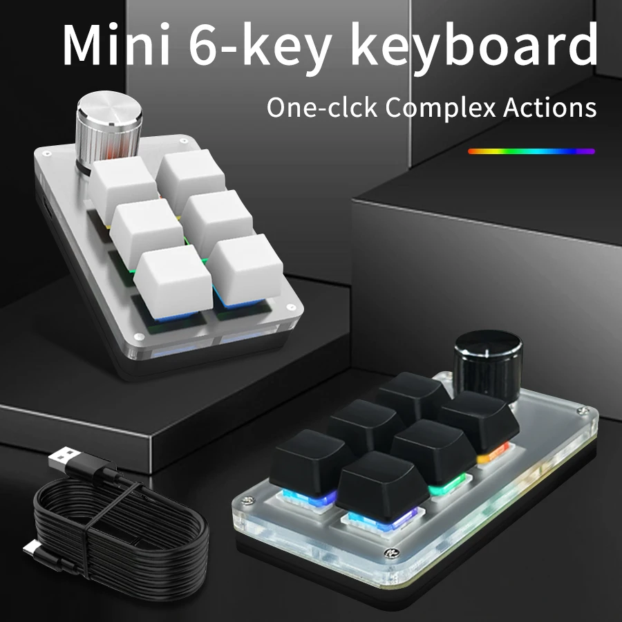 Compact RGB Mechanical Gaming Keypad with Customizable Macros & Hot-Swappable Switches