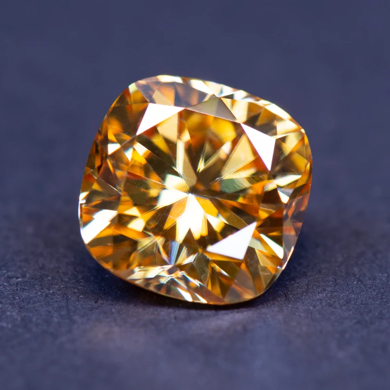 Moissanite Stone Cushion Cut Color Champagne Gemstone Lab Grow Diamond Per Charms Donna Creazione Di Gioielli Fai Da Te Con Certificato Gra