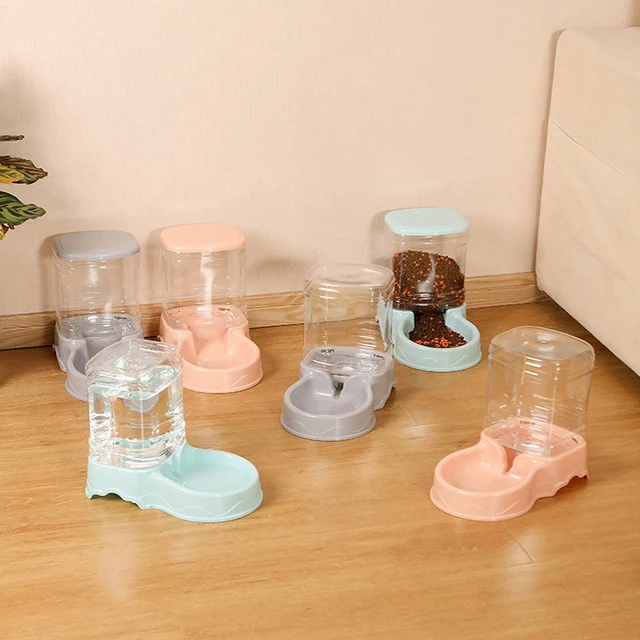 Pet automatic feeder cat drinking water bowl cat bowl dog bowl 3.8L large capacity grain storage barrel pet supplies 4