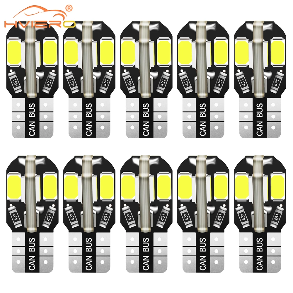 

10 шт., автомобильные лампы T10 5730 8SMD
