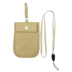 Solid Color Anti - Theft RFID - Blocking Bra Wallet with Adjustable Strap (Khaki Shoulder Strap)