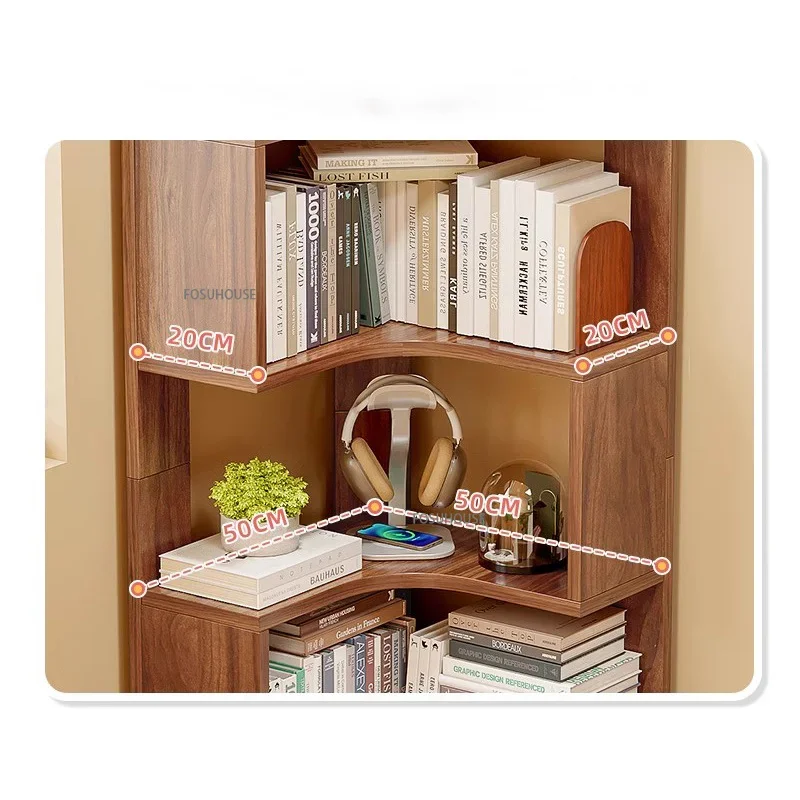 Bookshelf Floor Storage Rack Integrated Corner Bookshelf Library Room Organizer Simple Multi-layer Living Room Cabinets Bookcase