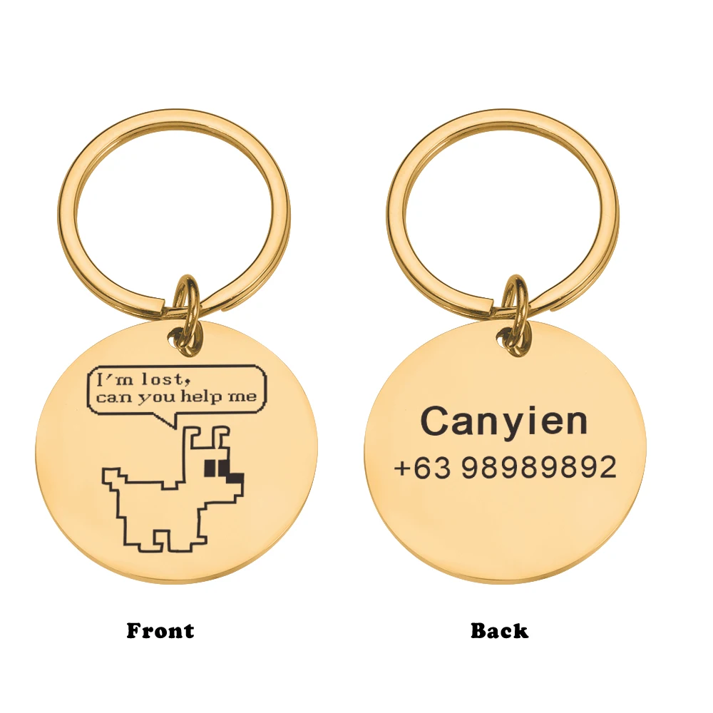 

Personalized Dog ID Tag Anti-lost Mirror Pet Name Tags Plates Free Engraving Cats Kitten ID Tag Nameplate Pendant for Pets