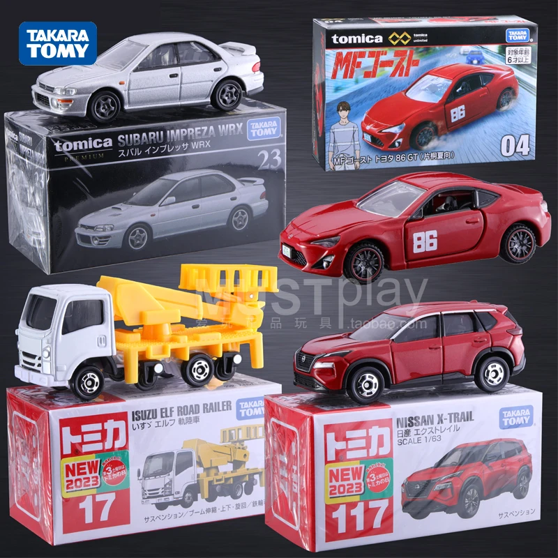 Original Tomica Car Kids Boys Toys for Children 1/64 Diecast 04 MF Toyota 86 Subaru Impreza Nissan X-Trial Isuzu ELF Road Railer original hot wheels premium car culture roin run diecast 1 64 voiture mazda pandem subaru impreza kid boy toys for children gift