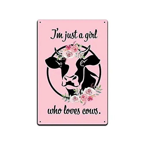 

Оловянные знаки для украшения стен дома на ферме-металлический знак 12x8 дюймов. Я просто девушка, которая любит коров