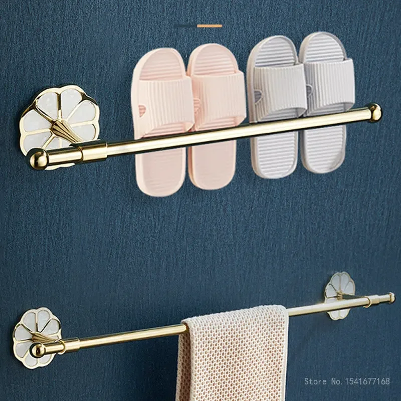 Creative Hanging Drying Towel Balance Rod, Golden Silver, Black Towel Rack, Paper Towel Slipper Rod, Bathroom Rack, Light, 1Pc