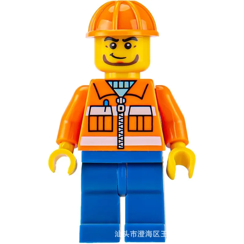Occupation series Urban construction engineer Children assemble small particle building block toys - 4