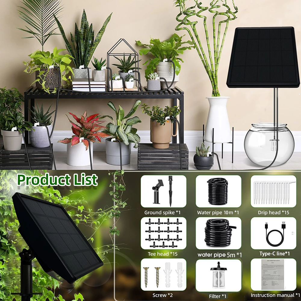Solar Irrigation System Intelligent Water Pump Intelligent Automatic Drip Irrigation Garden House Potted Plants Balcony Planting - 6