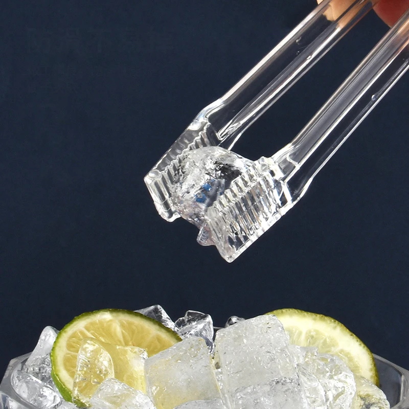 Clear Plastic Barbecue BBQ Clip, Bread Food Ice Clamp, Tongs Tool, Bar Kitchen Accessories, 16*3.5cm, 1Pc