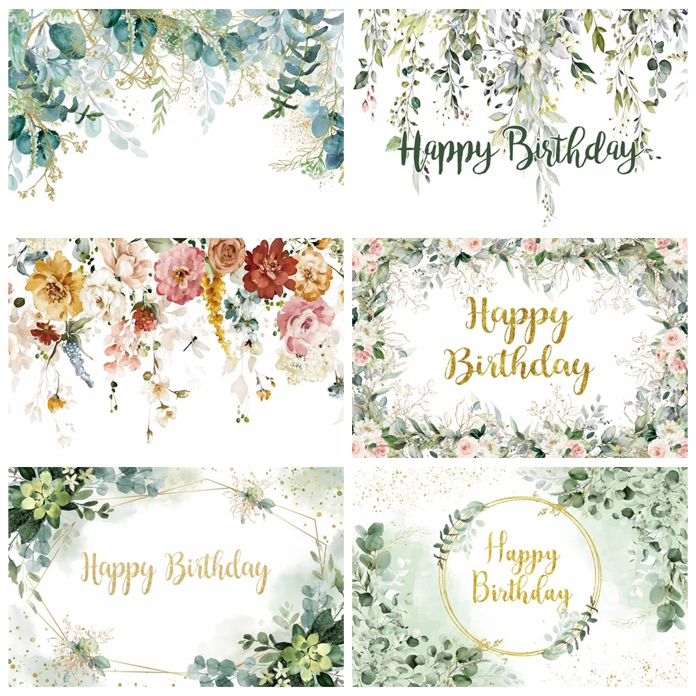 Eucalyptus Leaves Backdrop Photography Green Leaf Flower Baby Shower Birthday Wedding Photo Background photo backdrop