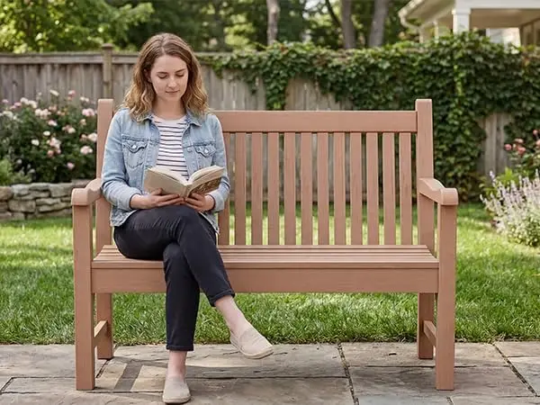 Outdoor bench close-up