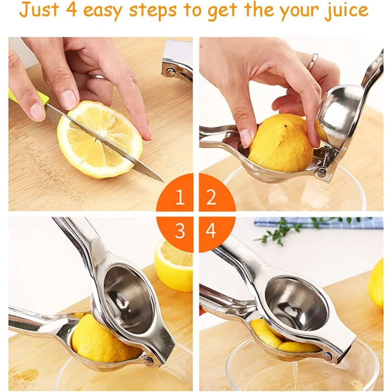 Stainless Steel Manual Citrus Press - Premium Lemon and Lime Hand Juicer
