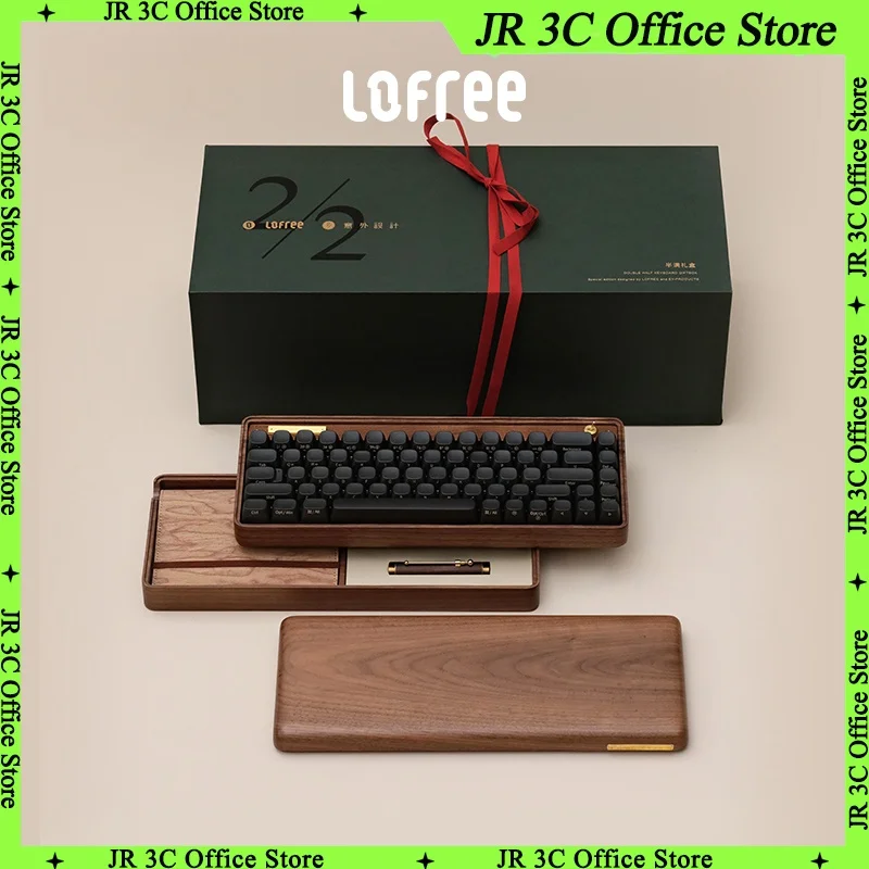 

Lofree Walnut Wood Brass Yellow Switch Mechanical Keyboard Wireless Bluetooth Stationery Retro Gift Box Simplicity Pen