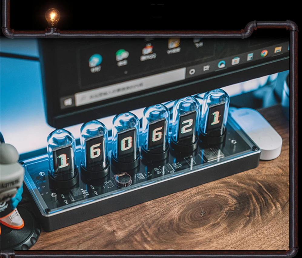 Digital Nixie Tube Clock Cyberpunk Digital Clock Glow Nixi Tube