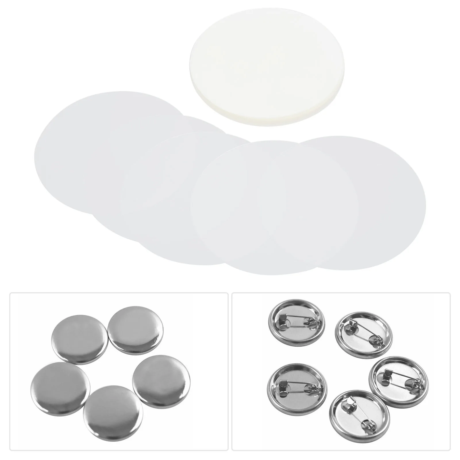 100Pcs Badge Film PVC Material Pattern  Wide Application Transparent Badge Protective Film Transparent Film Covers