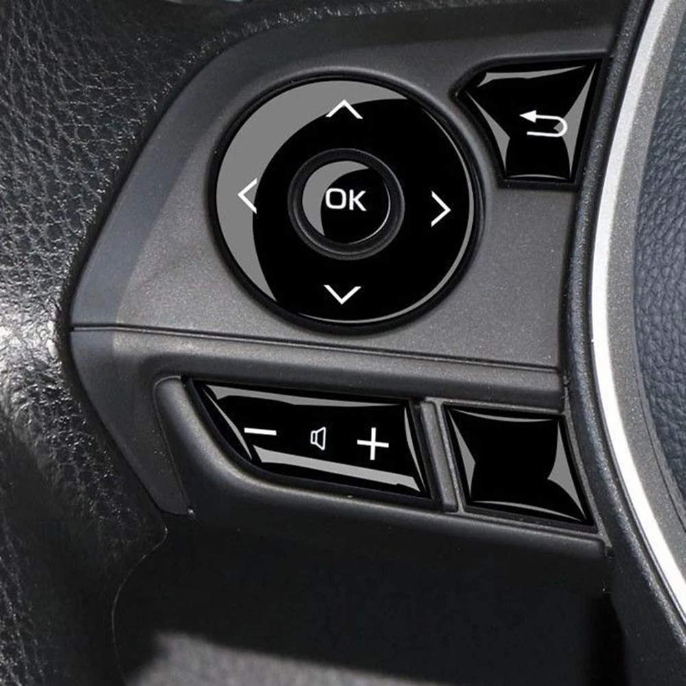 12pcsGlossBlackSteeringWheelButtonCoverTrimForToyotaFor