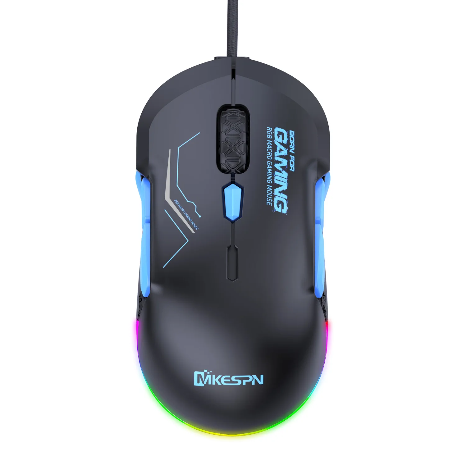 as Mãos, 10 Teclas Programáveis, Luz RGB, Max a 6 Níveis DPI, 12800DPI