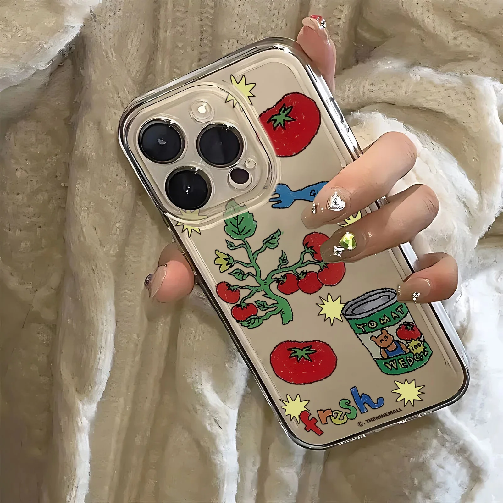 Tomato Sauce Black Cat Design Clear Soft Phone Case