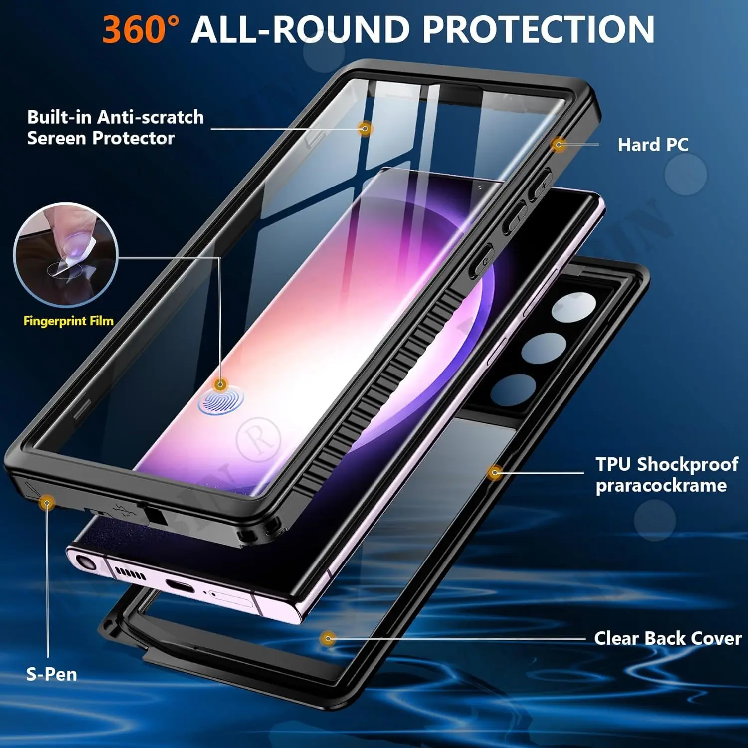 Waterproof Diving and Outdoor Sports Case with RedPepper Cover