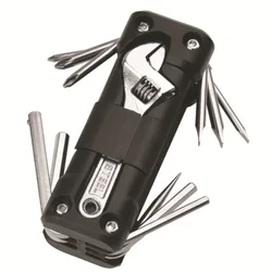 Multifunction Motorcycle Tool Kit with Tire Repair and Screwdriver Set (Black)