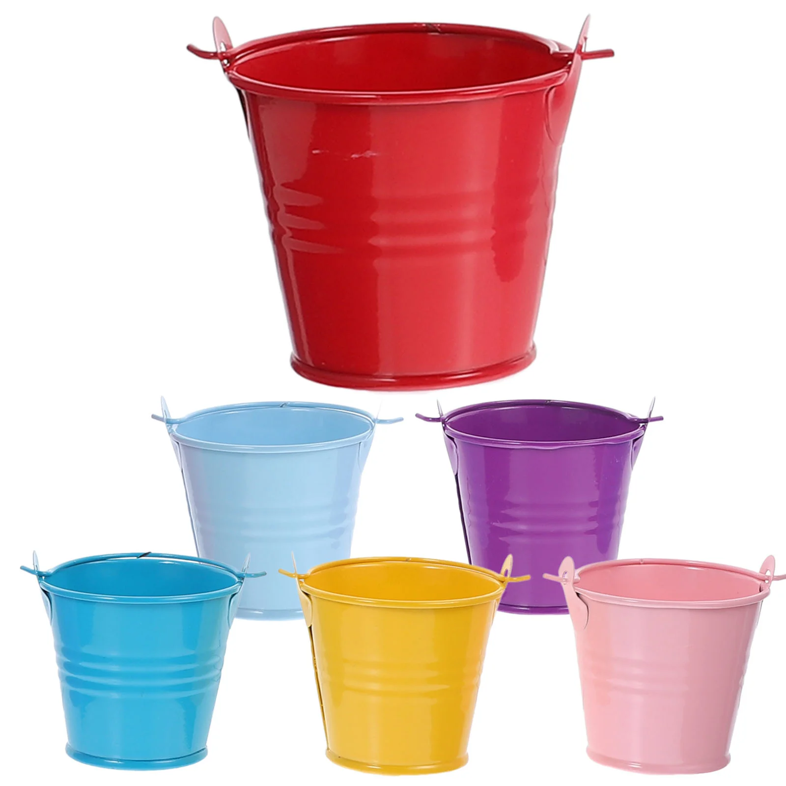 

6 Pcs Galvanized Small Iron Bucket Child Ornament Flower Container Candy Storage