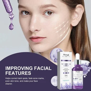 Vitamina b3 essência anti rugas soro facial manchas escuras remoção anti envelhecimento desbotamento marcas de acne linhas finas suaves endurecimento