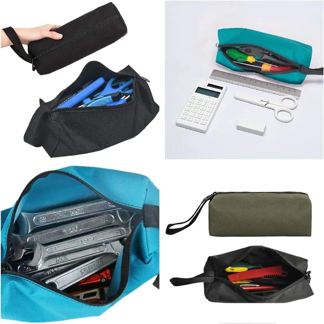 Heavy Duty Canvas Zipper Tool Bag, Small Zipper Tool Pouch, Multi-purpose Hand Tool Pouch Tote Bag, Utility tools Organizer 4