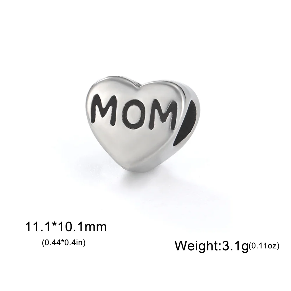Set of 5 Vintage-Style Stainless Steel Charms