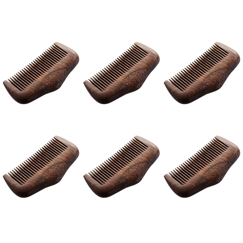 

6X Pocket Comb Sandalwood Green Natural Super Narrow Dent Wood Combs Static Lice Beard Comb Hairstyle Sandalwood Comb