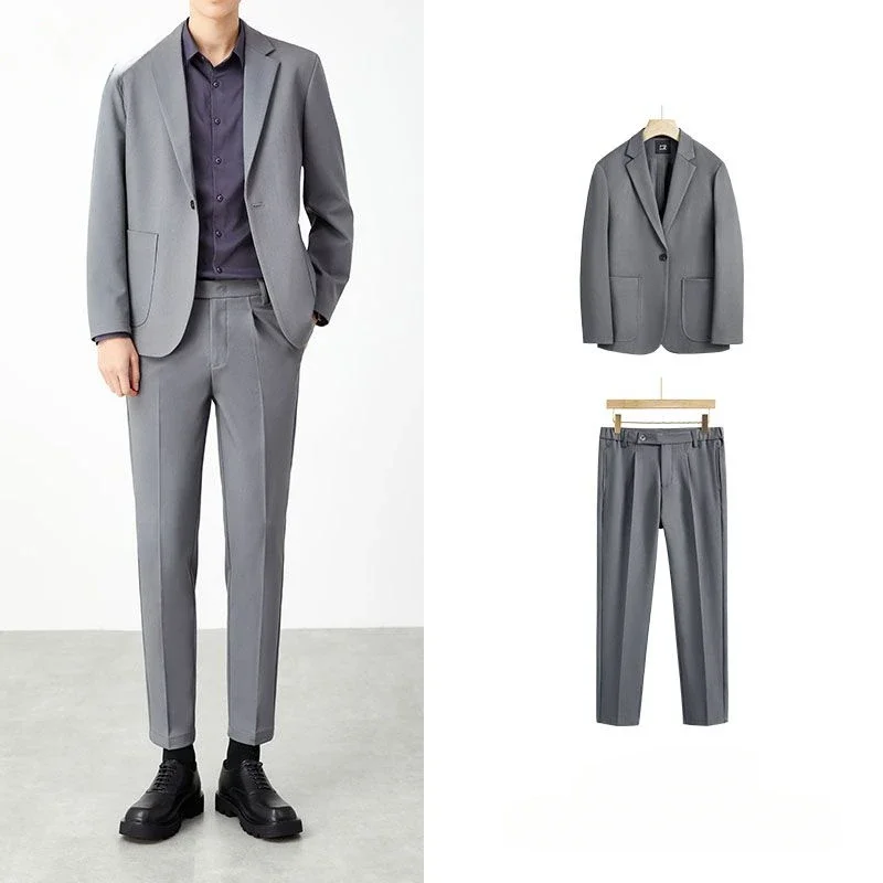 thumbnail image 1 of Conjunto de 2 piezas, tendencias masculinas, trajes de primavera y otoño, trajes y blazers completos para hombre, chaquetas de lujo 2024 de alta calidad, pantalones casuales, 1 of 5