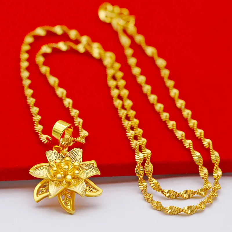 18k Gold Short Chain Collarbone Pendant Necklace For Women Party Gift pendant necklace,gold necklace